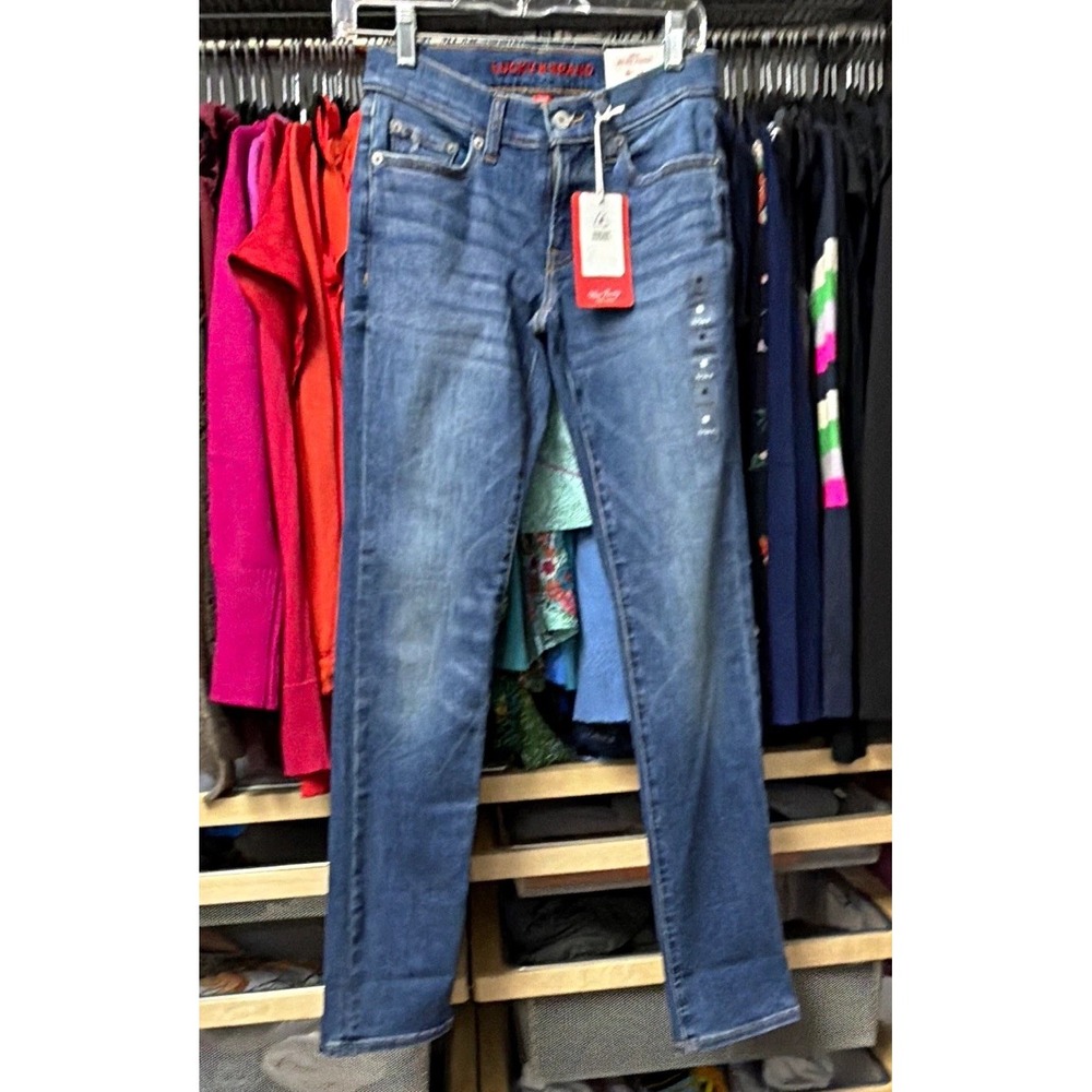Lucky Brand Women's Sweet Straight Jeans 26W Blue Medium Wash Denim Mid Rise - Picture 2 of 6